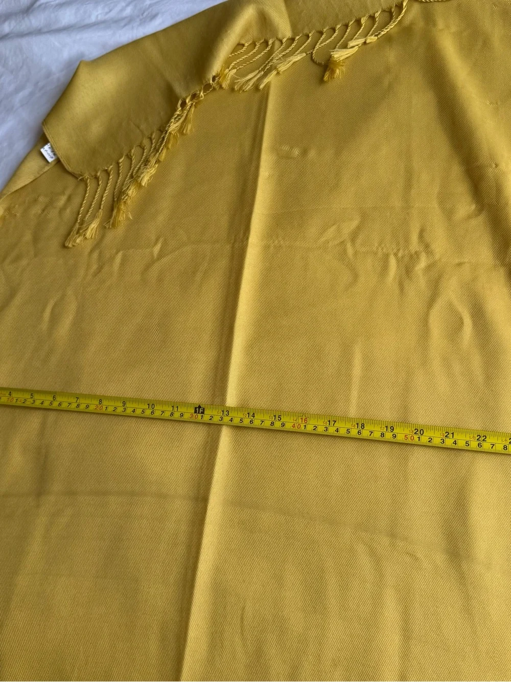 Rectangular Mustard Yellow Fringe Scarf / Hijab